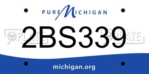 2BS339 Michigan License Plate