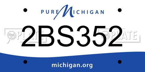 2BS352 Michigan License Plate