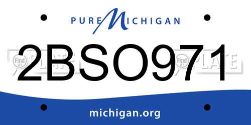 2BSO971 Michigan License Plate