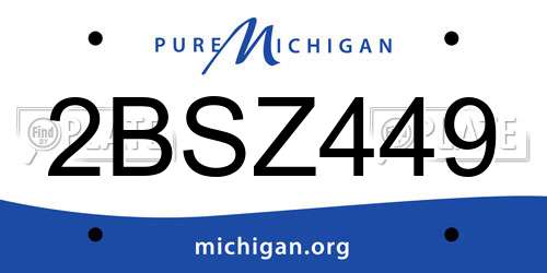 2BSZ449 Michigan License Plate