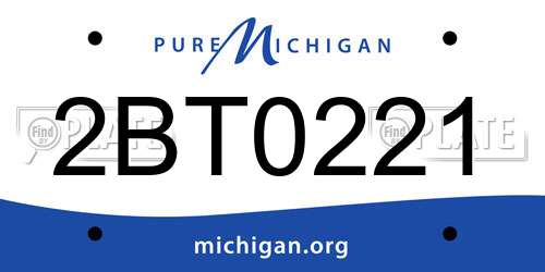 2BT0221 Michigan License Plate