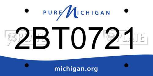 2BT0721 Michigan License Plate
