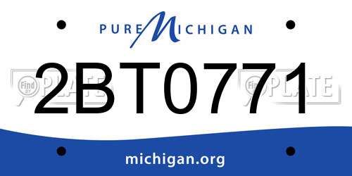 2BT0771 Michigan License Plate
