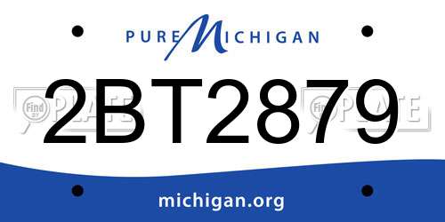 2BT2879 Michigan License Plate