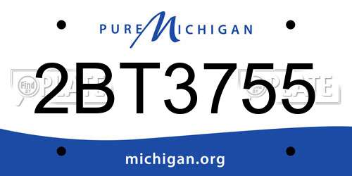 2BT3755 Michigan License Plate