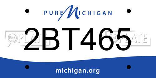 2BT465 Michigan License Plate
