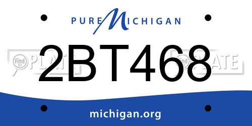 2BT468 Michigan License Plate