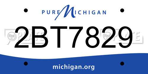 2BT7829 Michigan License Plate