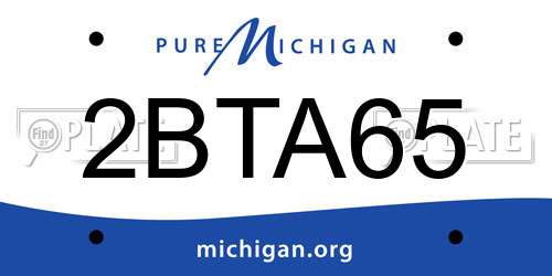 2BTA65 Michigan License Plate