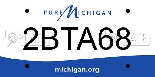 2BTA68 Michigan License Plate