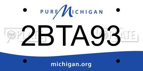 2BTA93 Michigan License Plate