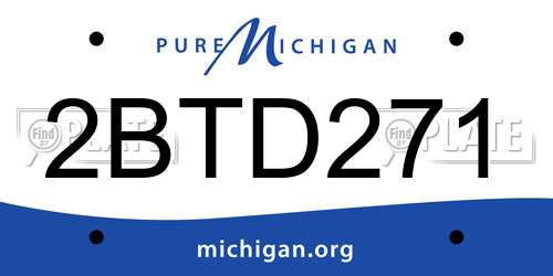 2BTD271 Michigan License Plate