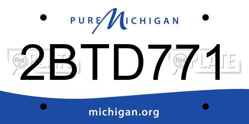 2BTD771 Michigan License Plate