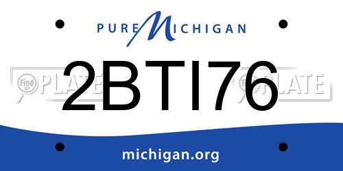 2BTI76 Michigan License Plate