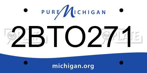 2BTO271 Michigan License Plate