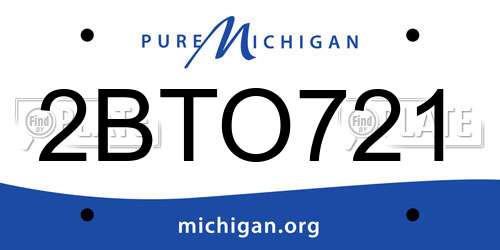 2BTO721 Michigan License Plate