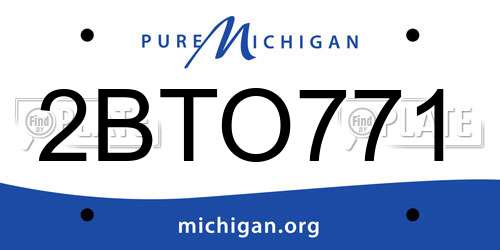 2BTO771 Michigan License Plate