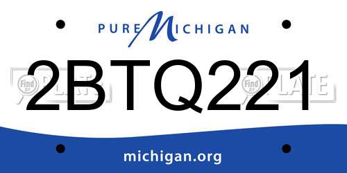 2BTQ221 Michigan License Plate