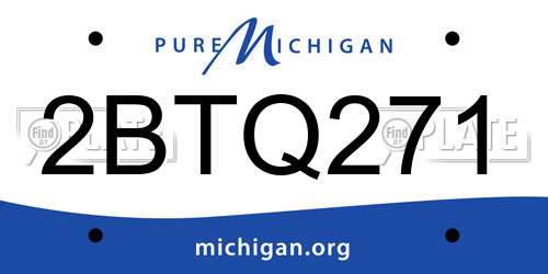 2BTQ271 Michigan License Plate