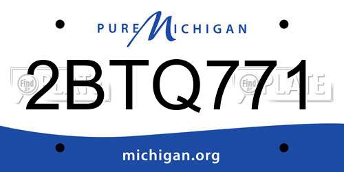 2BTQ771 Michigan License Plate