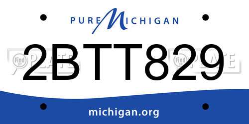 2BTT829 Michigan License Plate