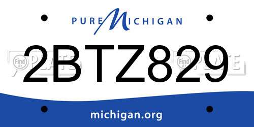 2BTZ829 Michigan License Plate