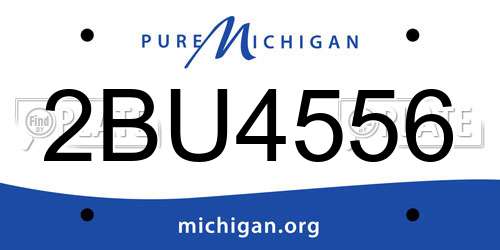 2BU4556 Michigan License Plate