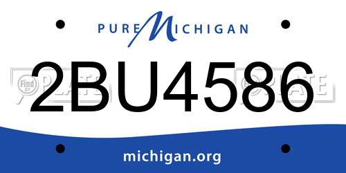 2BU4586 Michigan License Plate