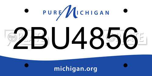 2BU4856 Michigan License Plate