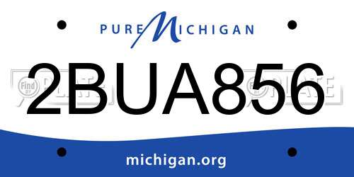 2BUA856 Michigan License Plate