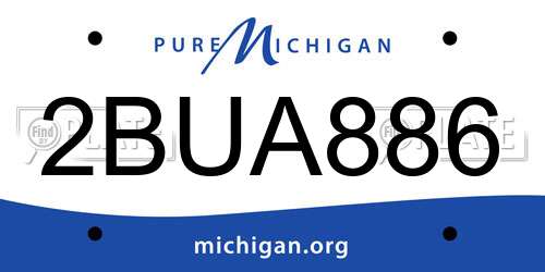 2BUA886 Michigan License Plate