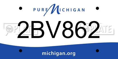 2BV862 Michigan License Plate