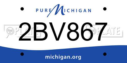 2BV867 Michigan License Plate
