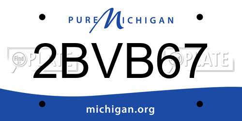 2BVB67 Michigan License Plate
