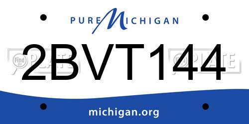 2BVT144 Michigan License Plate