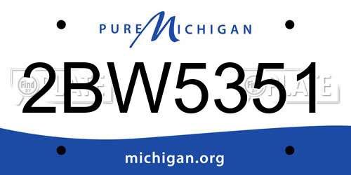 2BW5351 Michigan License Plate