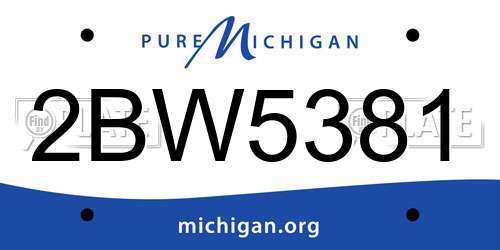 2BW5381 Michigan License Plate
