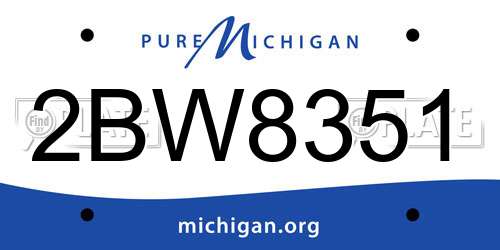 2BW8351 Michigan License Plate