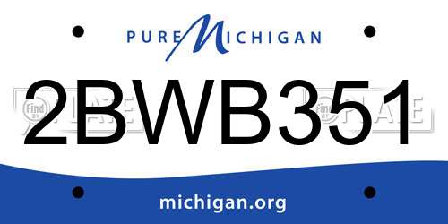2BWB351 Michigan License Plate