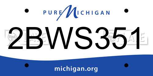 2BWS351 Michigan License Plate