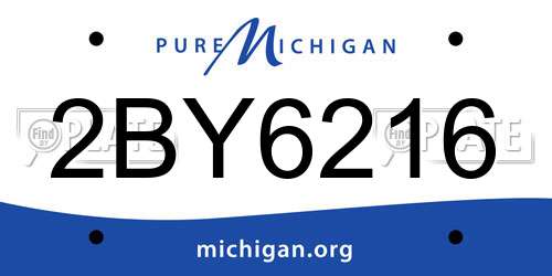 2BY6216 Michigan License Plate