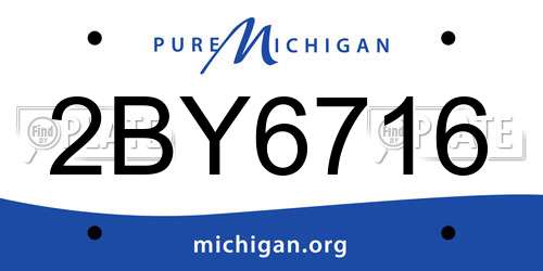 2BY6716 Michigan License Plate