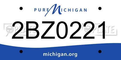 2BZ0221 Michigan License Plate