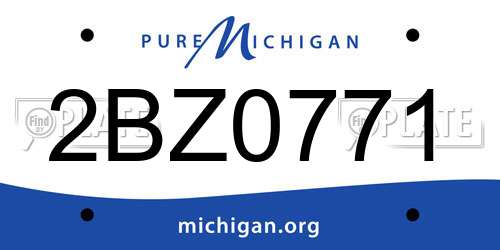 2BZ0771 Michigan License Plate