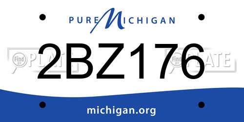 2BZ176 Michigan License Plate