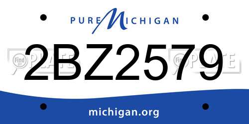 2BZ2579 Michigan License Plate