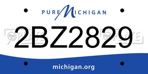 2BZ2829 Michigan License Plate