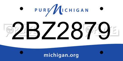 2BZ2879 Michigan License Plate