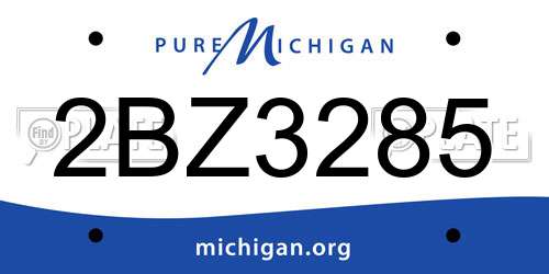 2BZ3285 Michigan License Plate