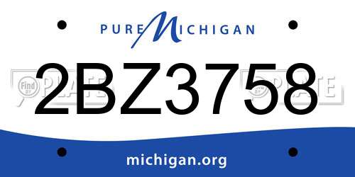 2BZ3758 Michigan License Plate